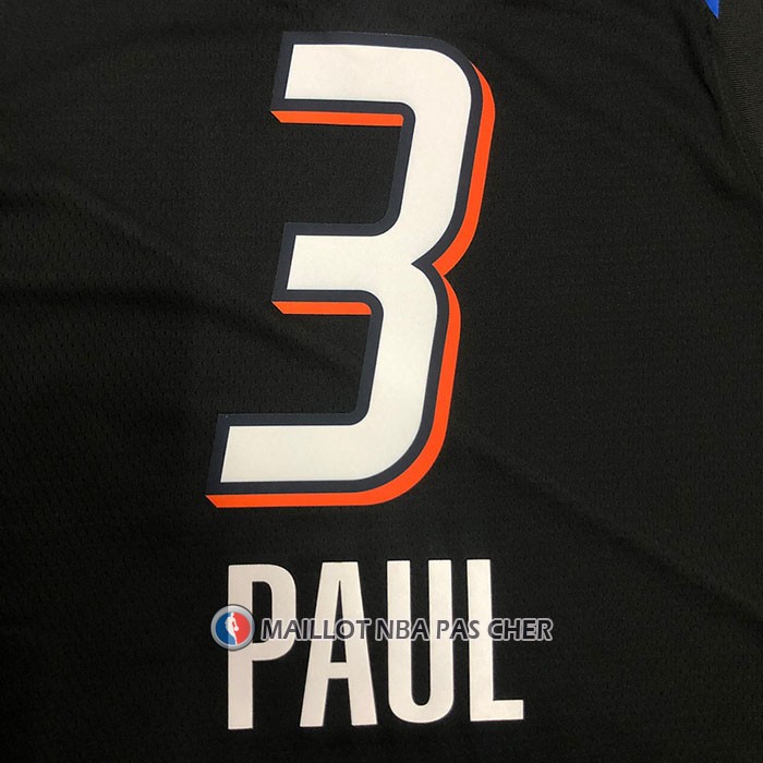Maillot Oklahoma City Thunder Chris Paul NO 3 Ville 2020-21 Noir